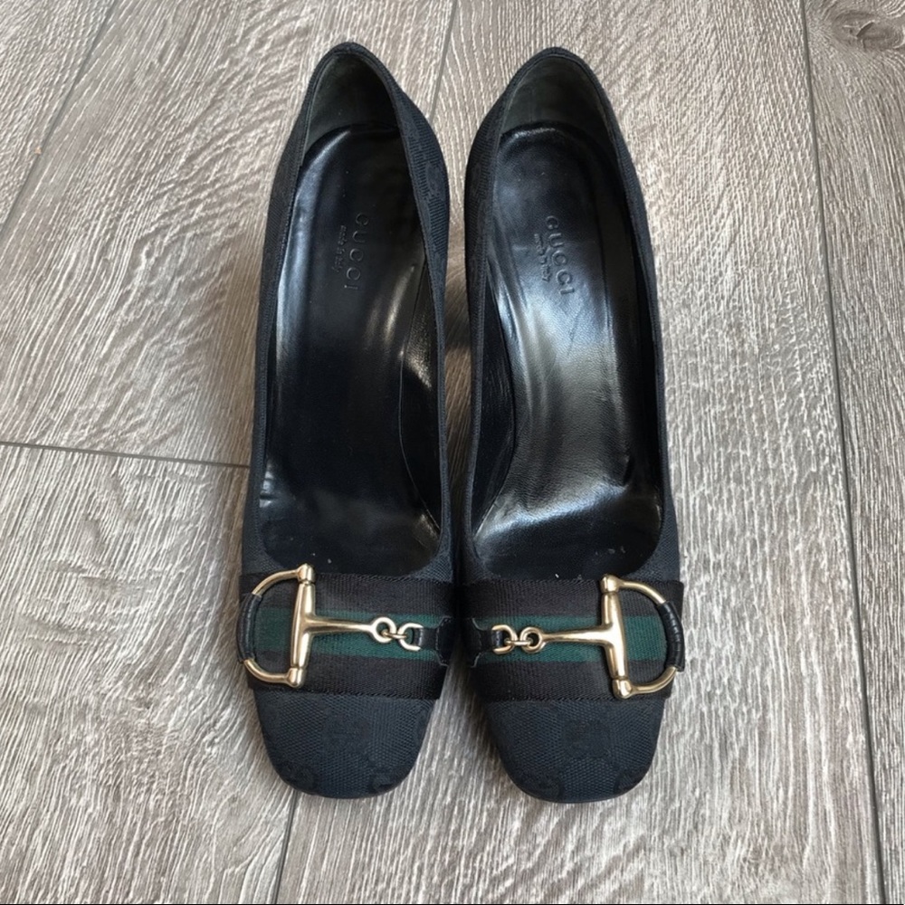 Gucci horsebit GG Monogram heels